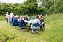 Group chatting in North garden